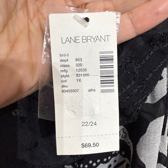 Lane Bryant Seven7 Black Silk Halter Blouse Sz 1X NWT - Picture 7 of 11